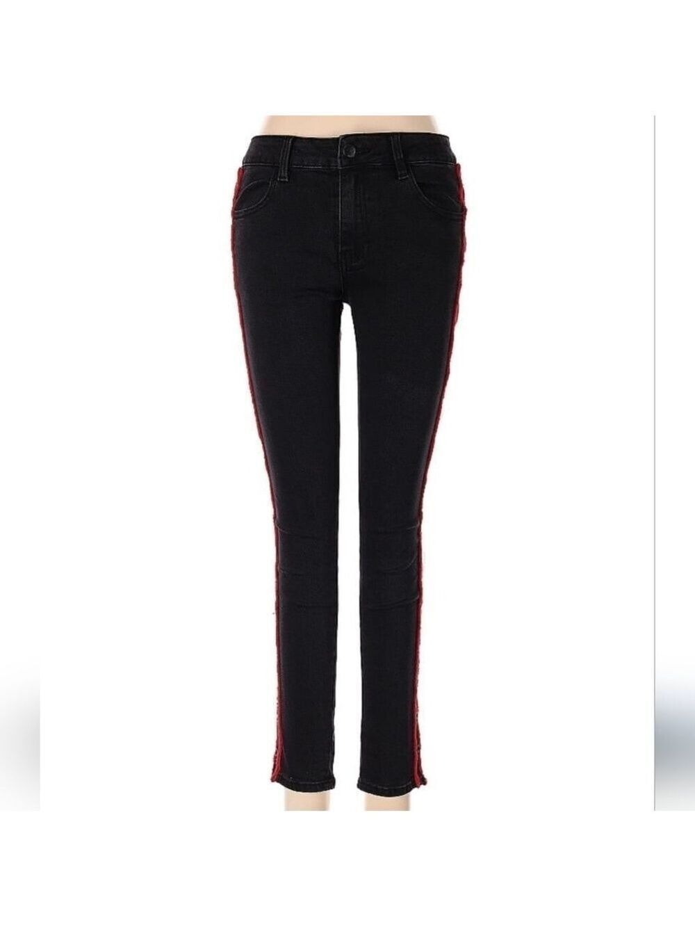Q2 Black & Red Striped Pants